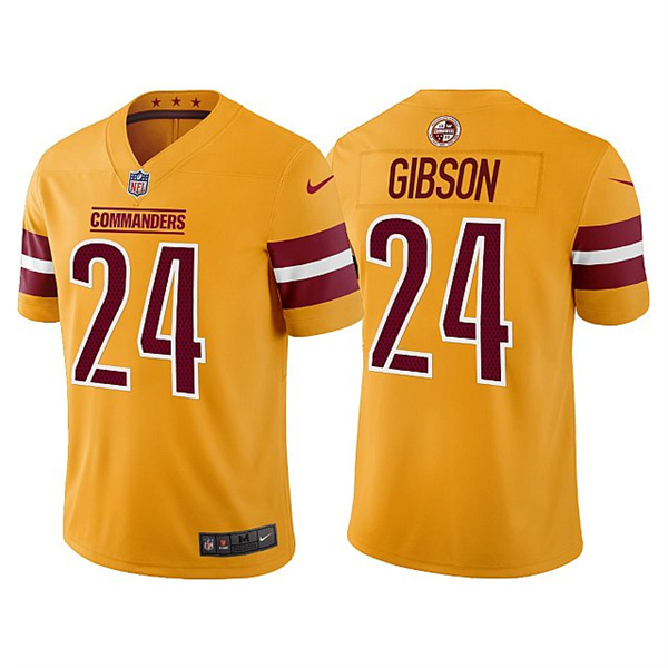 Men's Washington Commanders #24 Antonio Gibson Gold Vapor Untouchable Stitched Football Jersey Men's Washington Commanders #24 Antonio Gibson Gold Vapor Untouchable Stitched Football Jersey